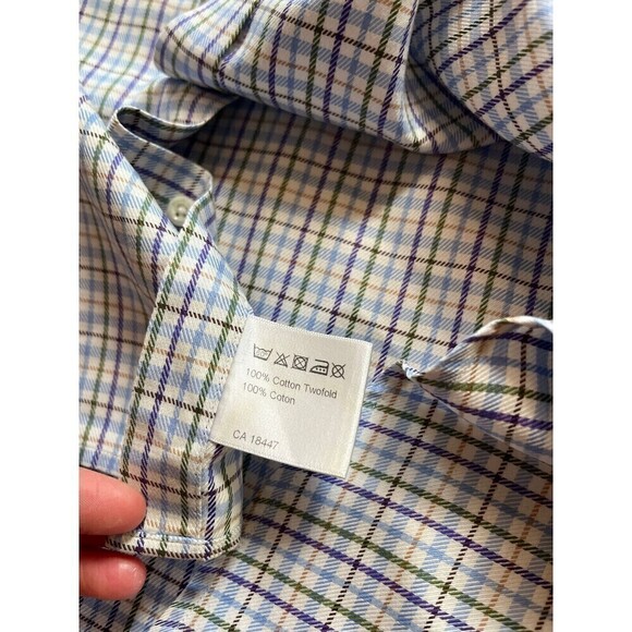 Stenstroms Fitted Body Two Fold Super Cotton Button Down Dress Shirt 19 48 - Picture 7 of 9